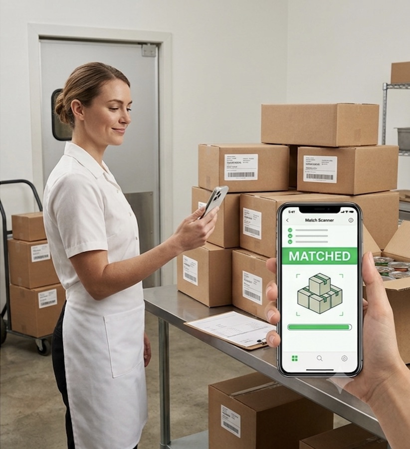 Verifying a delivery with Match Scanner